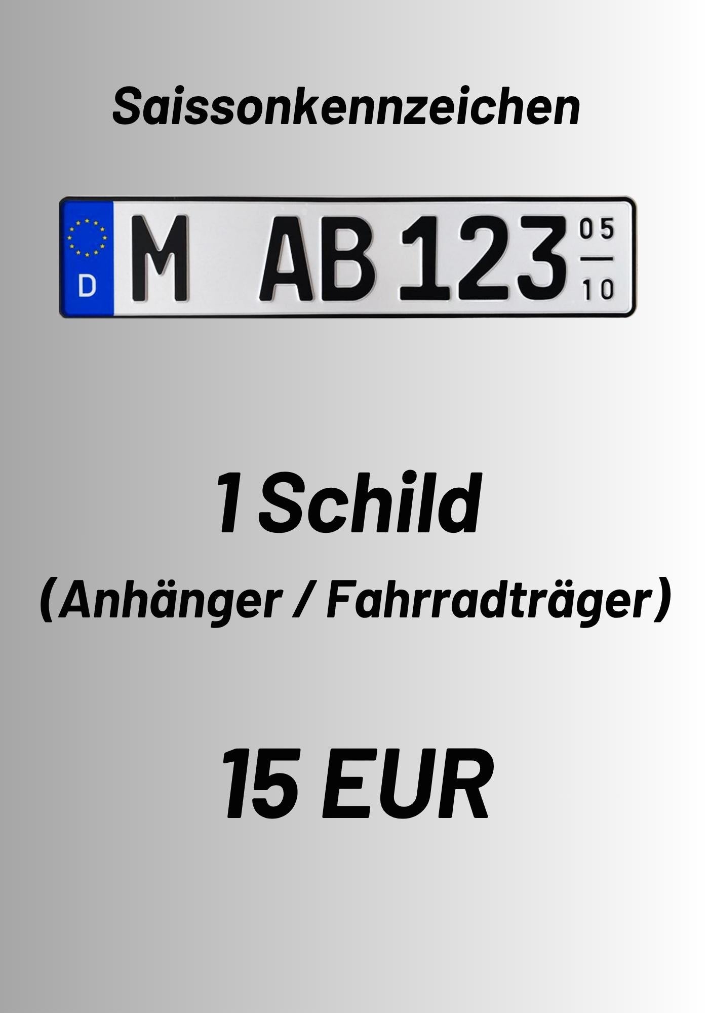 Saissonkennzeichen-Schild
